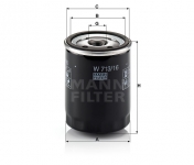 MANN FILTER Olejový filter W 713/16
