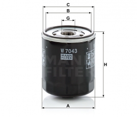 MANN FILTER Olejový filter W 7043