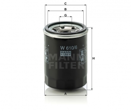 MANN FILTER Olejový filter W 610/6