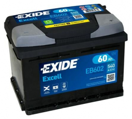 Exide Excell 12V 60Ah 520A EB602