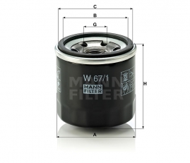 MANN FILTER Olejový filter W 67/1