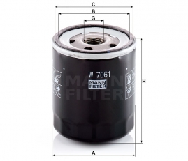 MANN FILTER Olejový filter W 7061