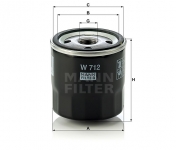 MANN FILTER Olejový filter W 712