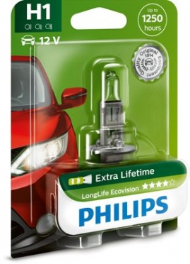 PHILIPS LongLife EcoVision H1 P14,5s 12V 55W 12258LLECOB1